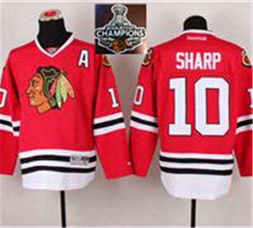NHL Chicago Blackhawks #10 Patrick Sharp(A patch) Red 2015 Stanley Cup Champions jerseys
