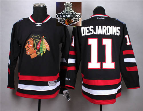 NHL Chicago Blackhawks #11 Desjardins Black 2015 Stanley Cup Champions jerseys