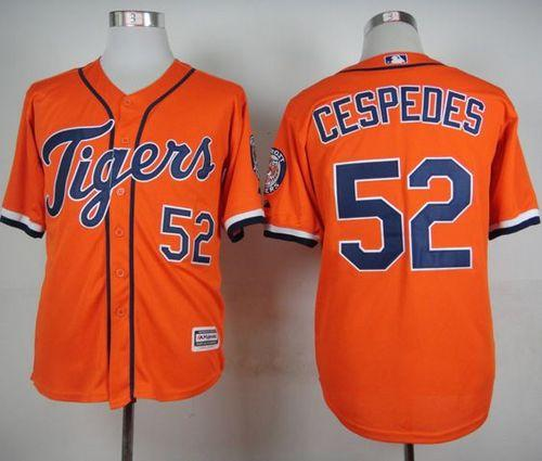 MLB Detroit Tigers #52 Yoenis Cespedes Orange Cool Base Stitched Baseball jerseys