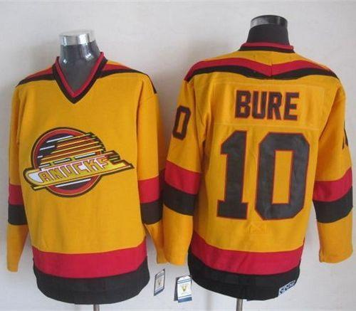 NHL Vancouver Canucks #10 Pavel Bure Gold CCM Throwback Stitched jerseys
