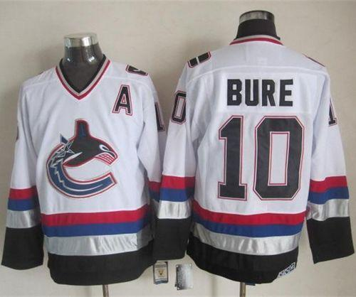 NHL Vancouver Canucks #10 Pavel Bure White Black CCM Throwback Stitched jerseys