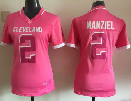 Women Nike Cleveland Browns #2 Johnny Manziel Pink Jerseys
