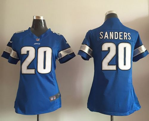 Women Nike Detroit Lions #20 Barry Sanders Light Blue Jerseys