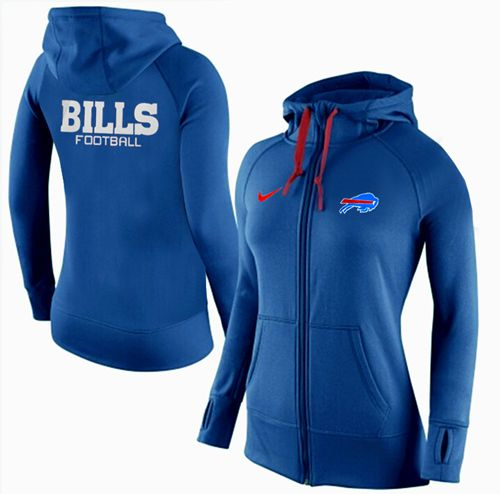 Women Nike Buffalo Bills Full-Zip Performance Hoodie Blue