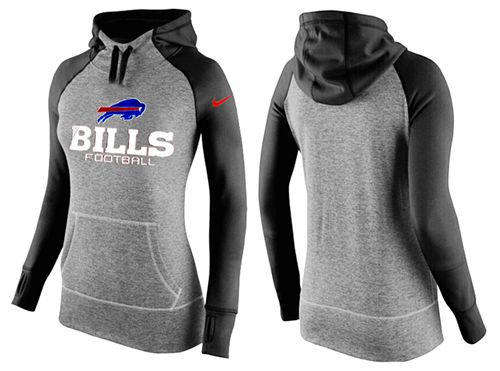 Women Nike Buffalo Bills Performance Hoodie Grey & Black