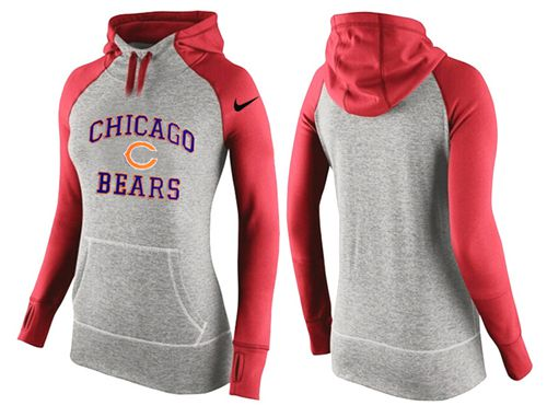 Women Nike Chicago Bears Performance Hoodie Grey & Red