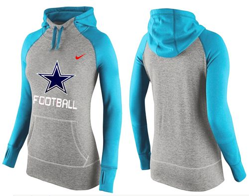 Women Nike Dallas Cowboys Performance Hoodie Grey & Light Blue