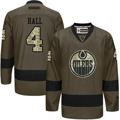 Edmonton Oilers #4 Taylor Hall Green Salute to Service Stitched NHL Jersey