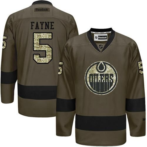 Edmonton Oilers #5 Mark Fayne Green Salute to Service Stitched NHL Jersey