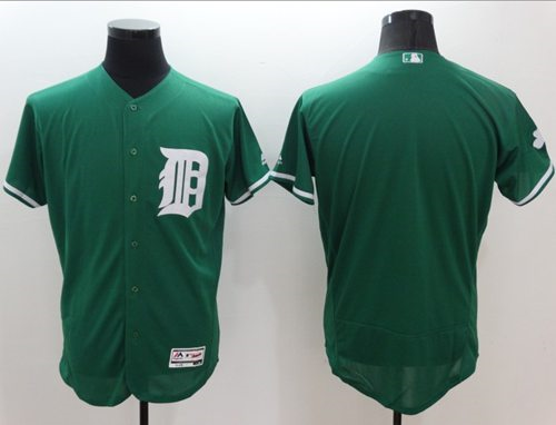 Men Detroit Tigers Blank Green Celtic Flexbase Authentic Collection Stitched Baseball Jersey