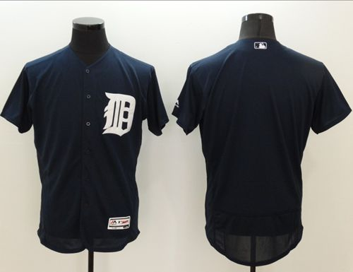 Men Detroit Tigers Blank Navy Blue Flexbase Authentic Collection Stitched Baseball Jersey