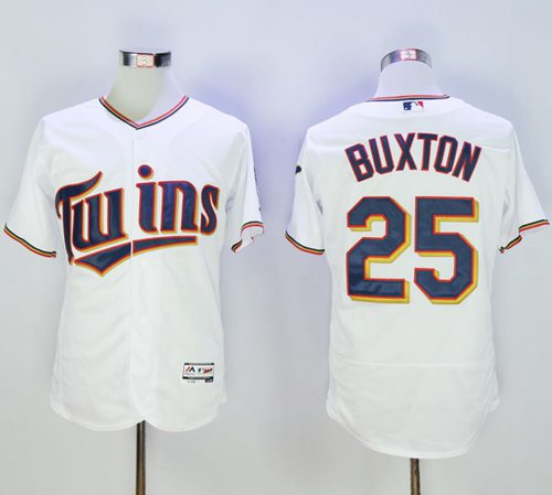 Men Minnesota Twins #25 Byron Buxton White Flexbase Authentic Collection Stitched Baseball Jersey