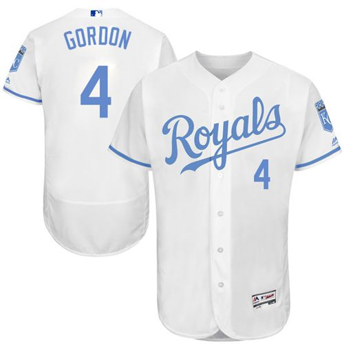 Kansas City Royals #4 Alex Gordon White Flexbase Authentic Collection 2016 Father's Day Stitched Baseball Jersey