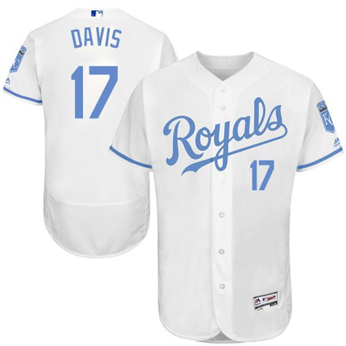 Kansas City Royals #17 Wade Davis White Flexbase Authentic Collection 2016 Father's Day Stitched Baseball Jersey