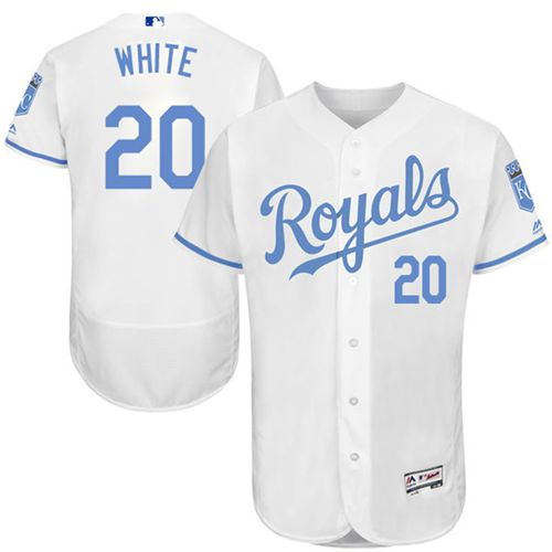Kansas City Royals #20 Frank White White Flexbase Authentic Collection 2016 Father's Day Stitched Baseball Jersey