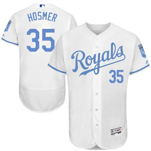 Kansas City Royals #35 Eric Hosmer White Flexbase Authentic Collection 2016 Father's Day Stitched Baseball Jersey