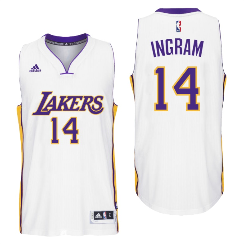 Men Los Angeles Lakers #14 Brandon Ingram 2016 New Swingman Alternative White Jersey