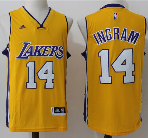 Men Los Angeles Lakers #14 Brandon Ingram Gold Stitched NBA Jersey