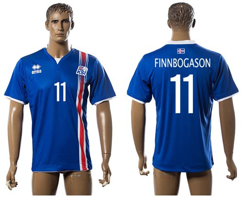 Iceland #11 Finnbogason Home Soccer Country Jersey