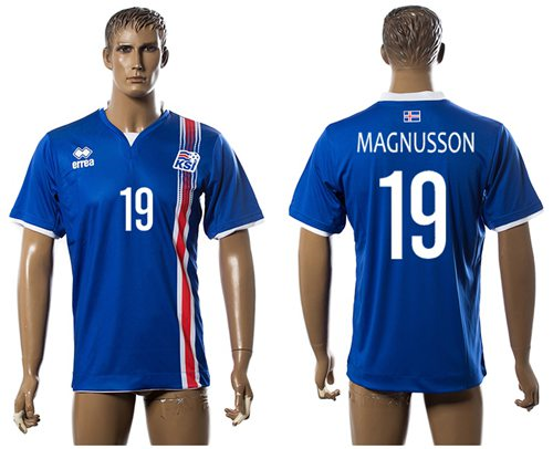 Iceland #19 Magnusson Home Soccer Country Jersey