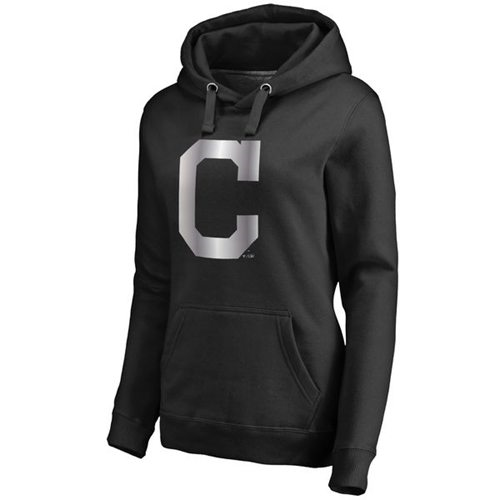 Women's Cleveland Indians Platinum Collection Pullover Hoodie Black