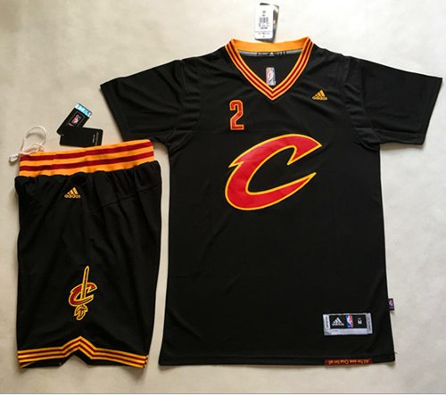 Cleveland Cavaliers #2 Kyrie Irving Black Short Sleeve C A Set Stitched NBA Jersey