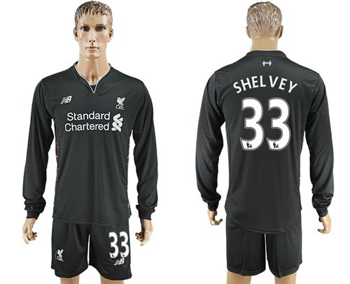 Liverpool #33 Shelvey Away Long Sleeves Soccer Club Jersey