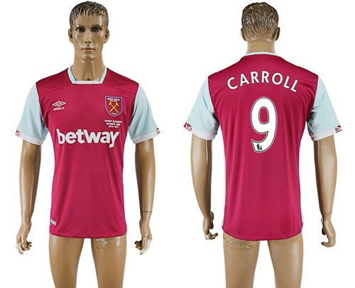 West Ham United #9 Carroll Home Soccer Club Jersey