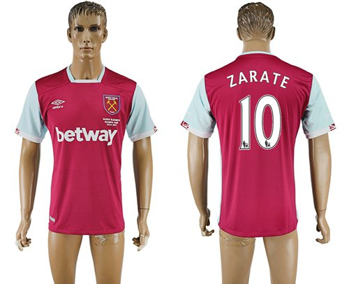 West Ham United #10 Zarate Home Soccer Club Jersey