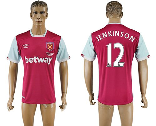 West Ham United #12 Jenkinson Home Soccer Club Jersey