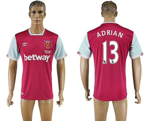 West Ham United #13 Adrian Home Soccer Club Jersey