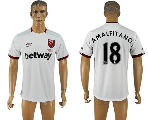 West Ham United #18 Amalfitano Away Soccer Club Jersey